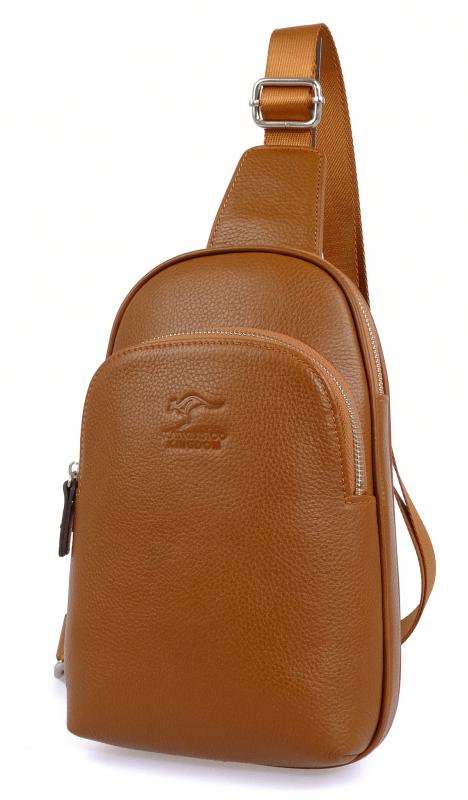 KANGAROO KINGDOM Hakiki Dana Deri Vizon Unisex Body Bag Sırt Çantası 8155-V