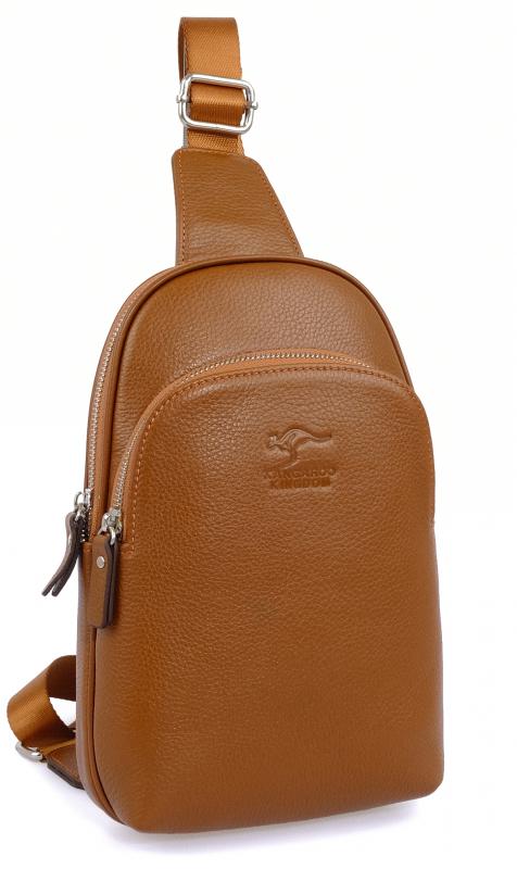 KANGAROO%20KINGDOM%20Hakiki%20Dana%20Deri%20Taba%20Erkek%20Body%20Bag%20Sırt%20Çantası%208155-T