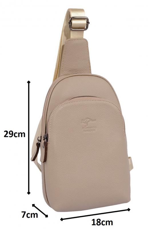 KANGAROO KINGDOM Hakiki Dana Deri Vizon Unisex Body Bag Sırt Çantası 8155-V