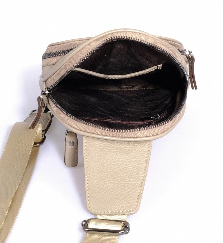 KANGAROO KINGDOM Hakiki Dana Deri Vizon Unisex Body Bag Sırt Çantası 8155-V