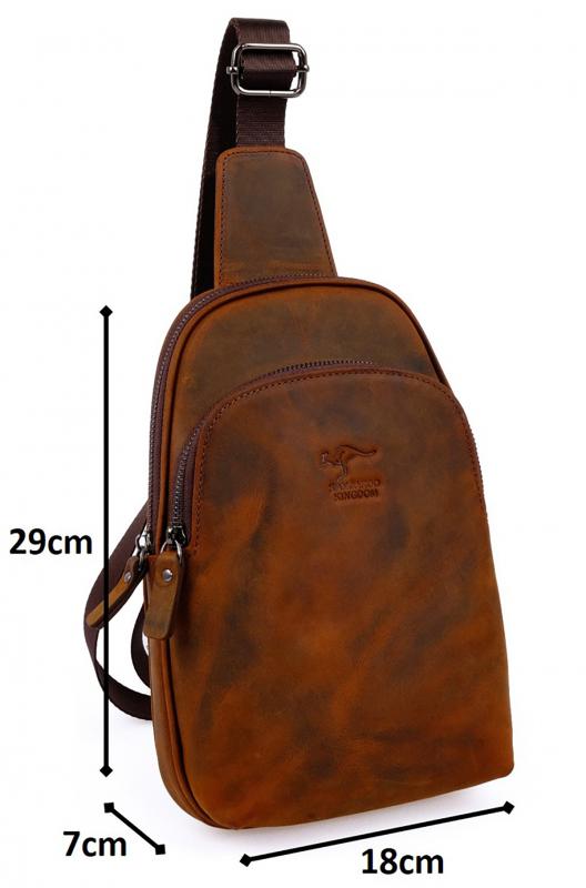 KANGAROO%20KINGDOM%20Hakiki%20Dana%20Deri%20Crazy%20Horse%20Koyu%20Taba%20Erkek%20Body%20Bag%20Sırt%20Çantası%208155-ZKT