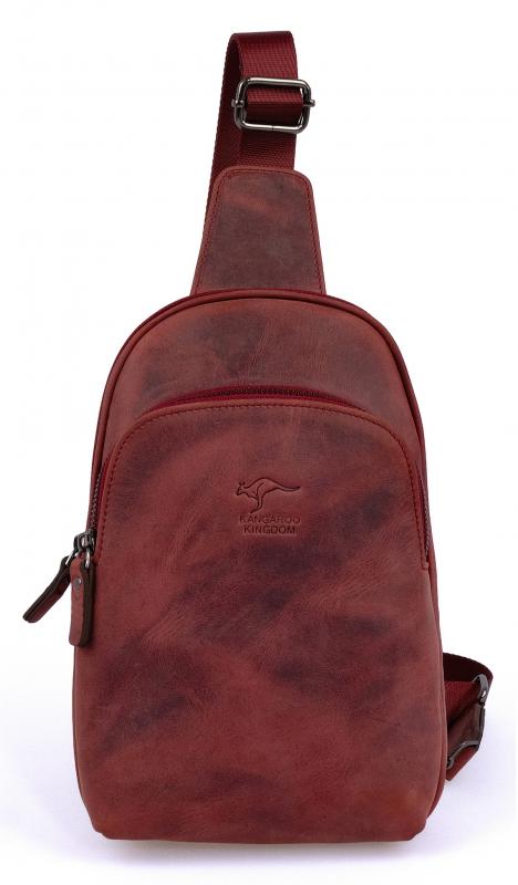 KANGAROO%20KINGDOM%20Hakiki%20Dana%20Deri%20Crazy%20Horse%20Vişne%20Unisex%20Body%20Bag%20Sırt%20Çantası%208155-ZV