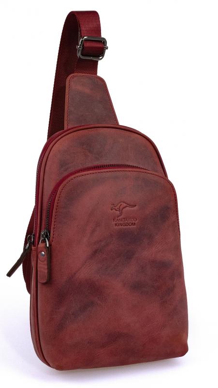 KANGAROO%20KINGDOM%20Hakiki%20Dana%20Deri%20Crazy%20Horse%20Vişne%20Unisex%20Body%20Bag%20Sırt%20Çantası%208155-ZV