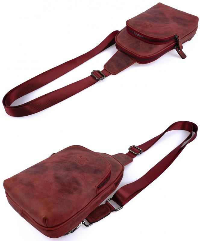 KANGAROO%20KINGDOM%20Hakiki%20Dana%20Deri%20Crazy%20Horse%20Vişne%20Unisex%20Body%20Bag%20Sırt%20Çantası%208155-ZV
