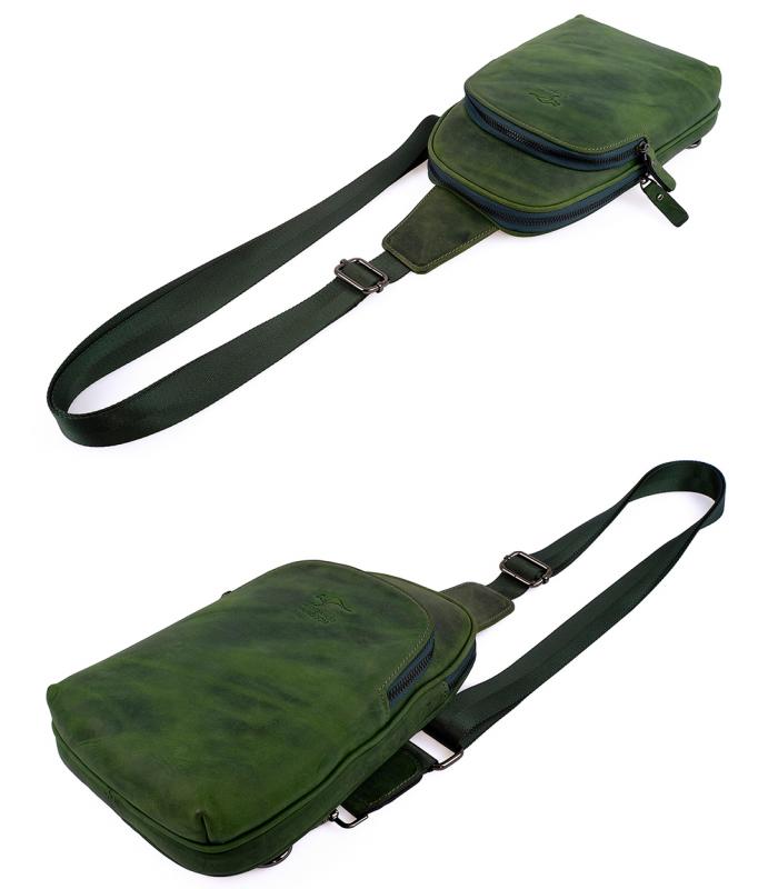 KANGAROO%20KINGDOM%20Hakiki%20Dana%20Deri%20Crazy%20Horse%20Yeşil%20Unisex%20Body%20Bag%20Sırt%20Çantası%208155-ZY