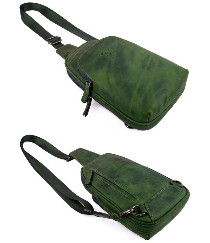 KANGAROO%20KINGDOM%20Hakiki%20Dana%20Deri%20Crazy%20Horse%20Yeşil%20Unisex%20Body%20Bag%20Sırt%20Çantası%208155-ZY