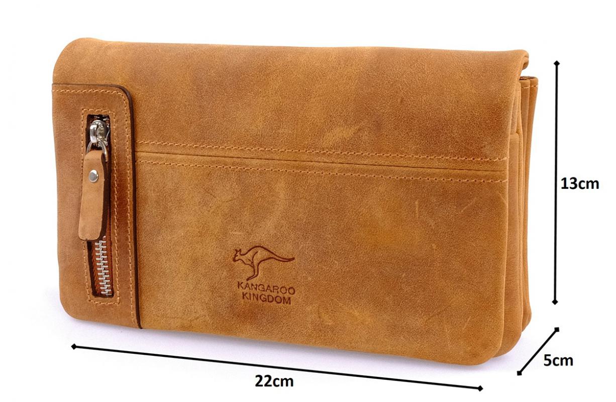 KANGAROO%20KINGDOM%20%100%20Hakiki%20Dana%20Deri%20Crazy%20Horse%20Açık%20Taba%20Erkek%20Portföy%20&%20Clutch%20El%20Çantası%207477-ZAT