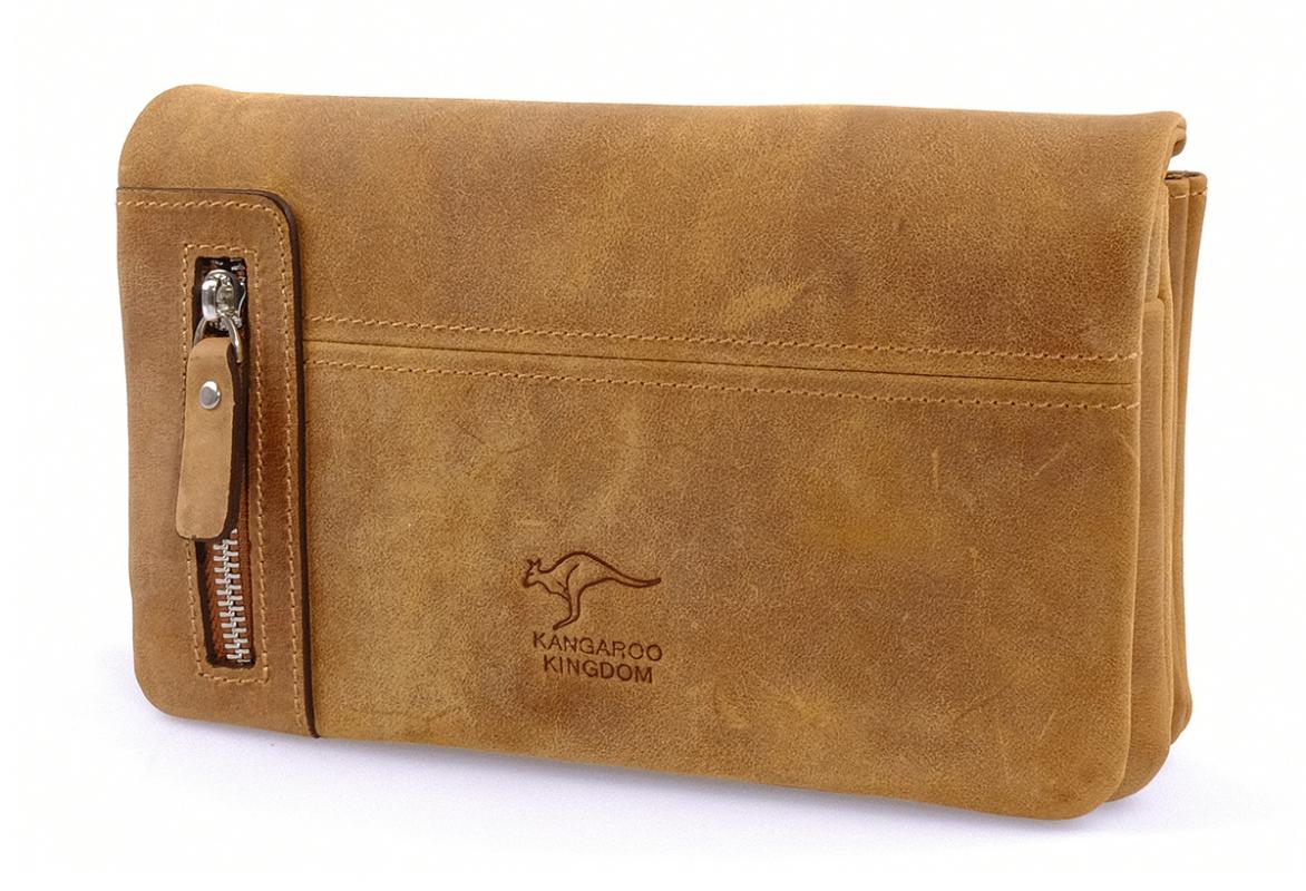 KANGAROO%20KINGDOM%20%100%20Hakiki%20Dana%20Deri%20Crazy%20Horse%20Açık%20Taba%20Erkek%20Portföy%20&%20Clutch%20El%20Çantası%207477-ZAT
