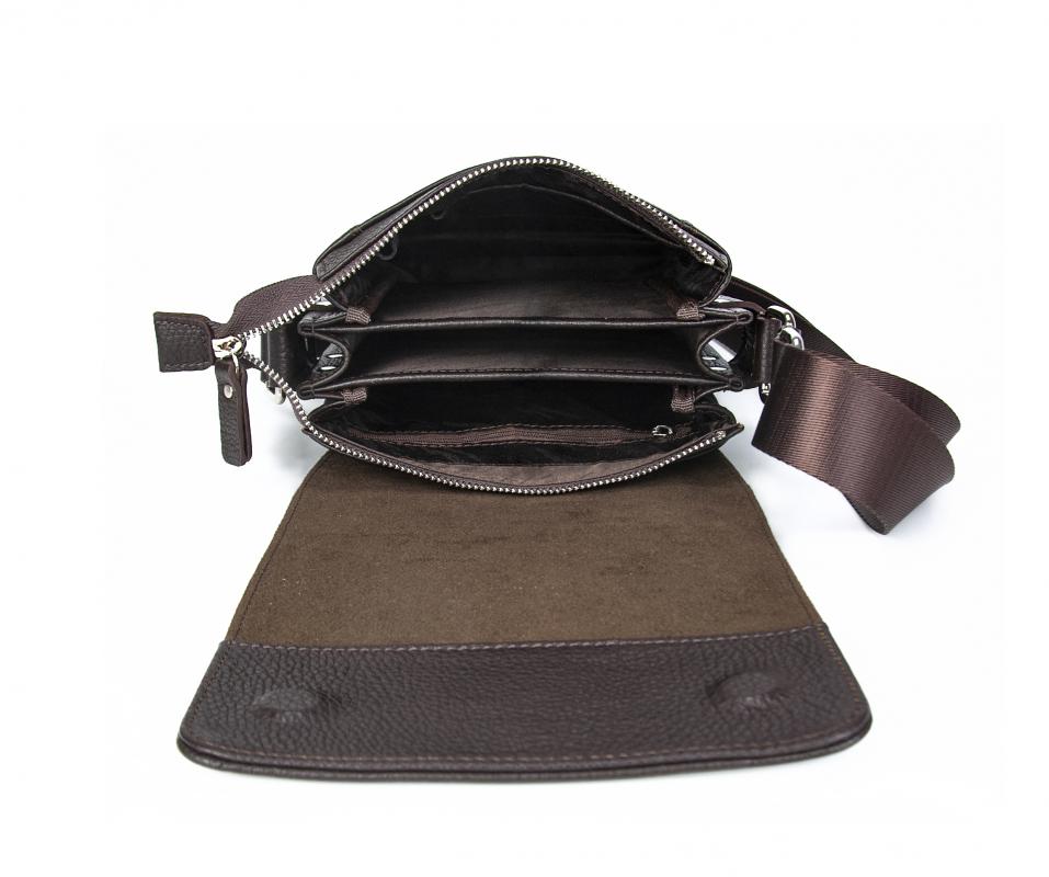 KANGAROO KINGDOM Hakiki Dana Deri Koyu Kahverengi Erkek Postacı Çantası 5512-K