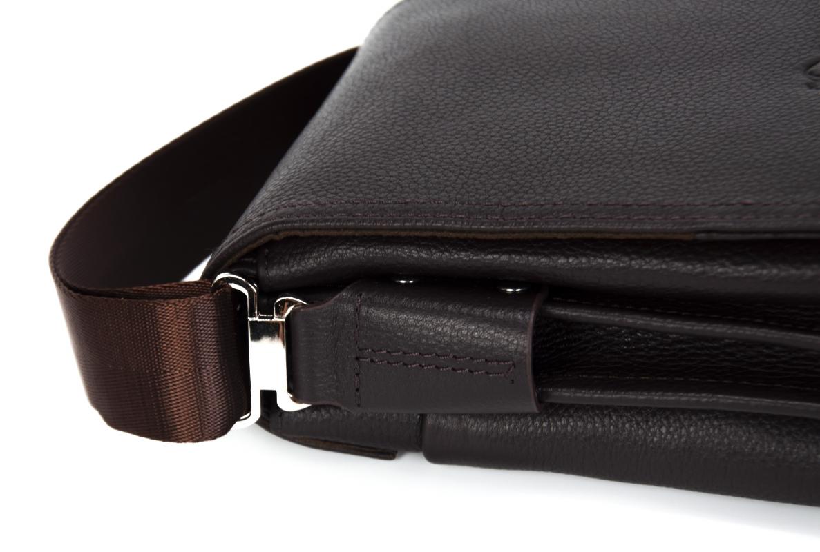 KANGAROO KINGDOM Hakiki Dana Deri Koyu Kahverengi Erkek Postacı Çantası 5512-K