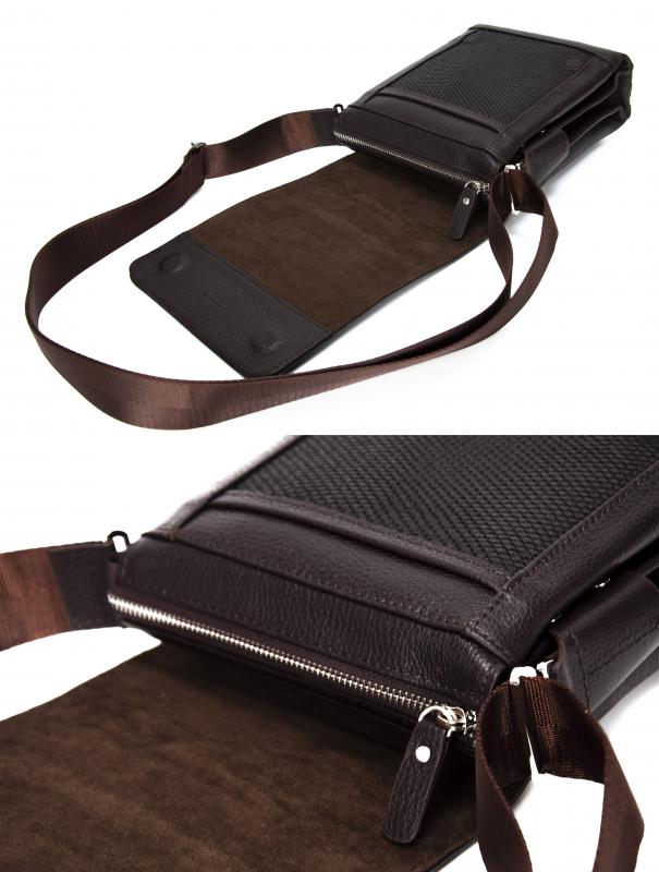 KANGAROO KINGDOM Hakiki Dana Deri Koyu Kahverengi Erkek Postacı Çantası 5512-K