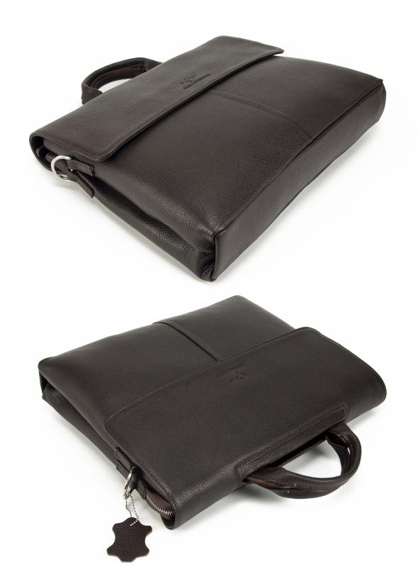 KANGAROO KINGDOM Hakiki Dana Deri Koyu Kahverengi Erkek Laptop & Evrak Çantası 2138-K