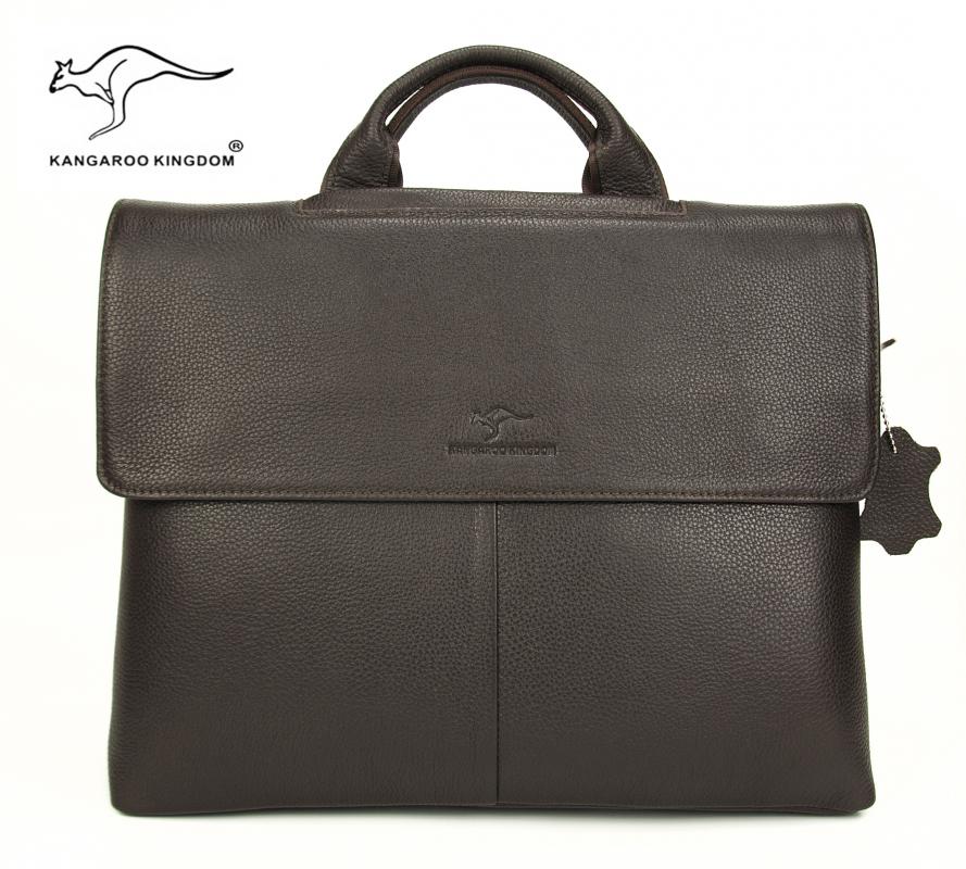 KANGAROO KINGDOM Hakiki Deri Siyah Erkek Laptop & Evrak Çantası 2138-S