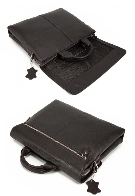 KANGAROO KINGDOM Hakiki Dana Deri Koyu Kahverengi Erkek Laptop & Evrak Çantası 2138-K