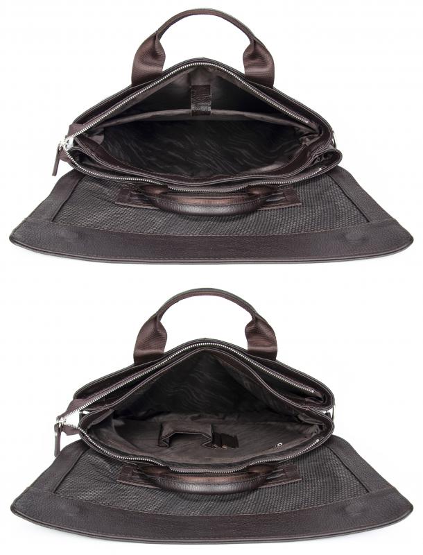 KANGAROO KINGDOM Hakiki Dana Deri Koyu Kahverengi Erkek Laptop & Evrak Çantası 2138-K