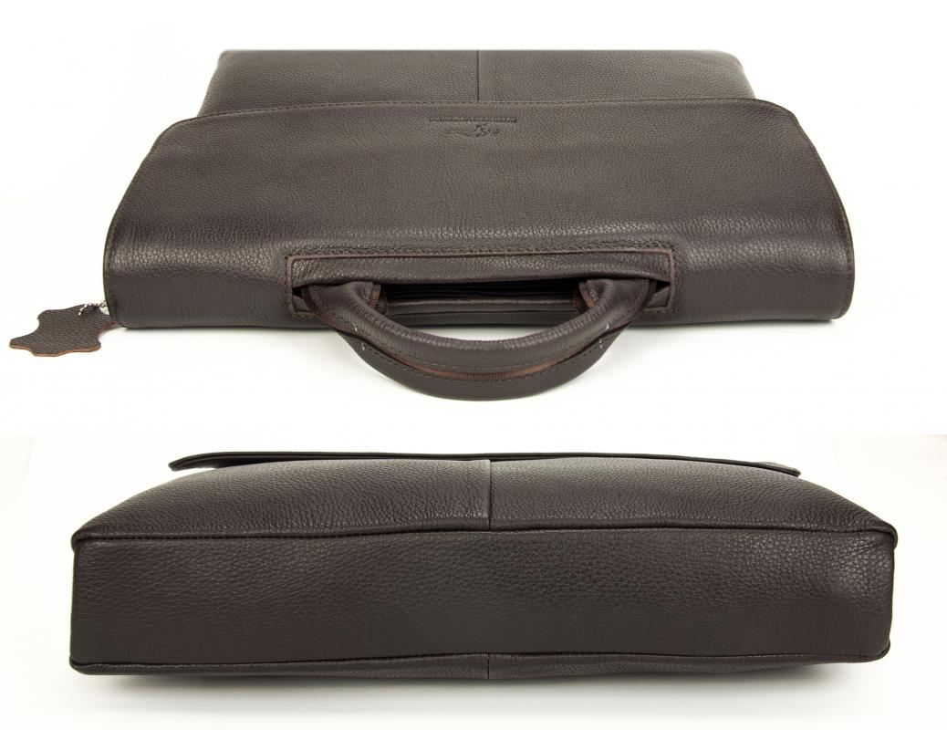 KANGAROO KINGDOM Hakiki Dana Deri Koyu Kahverengi Erkek Laptop & Evrak Çantası 2138-K