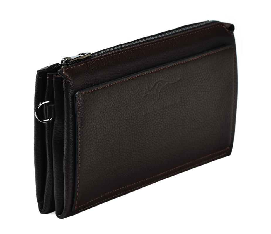 KANGAROO%20KINGDOM%20Hakiki%20Dana%20Deri%20Koyu%20Kahverengi%20Erkek%20Portföy%20&%20Clutch%20El%20Çantası%208822-K