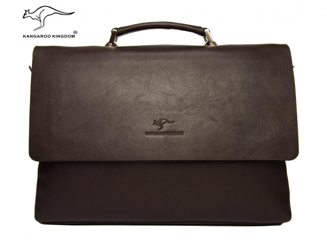 KANGAROO KINGDOM Hakiki Deri Siyah Erkek Laptop & Evrak Çantası 8293-FF-S