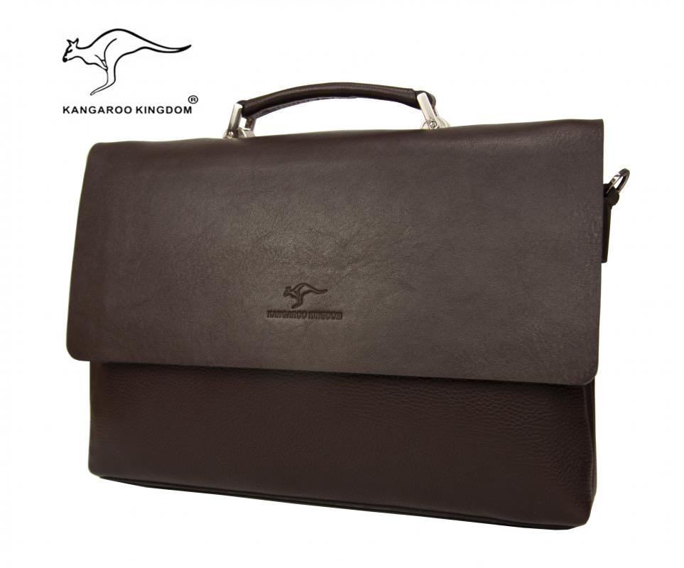 KANGAROO KINGDOM Hakiki Dana Deri Kroko Siyah Erkek Laptop & Evrak Çantası 8295-CC-S