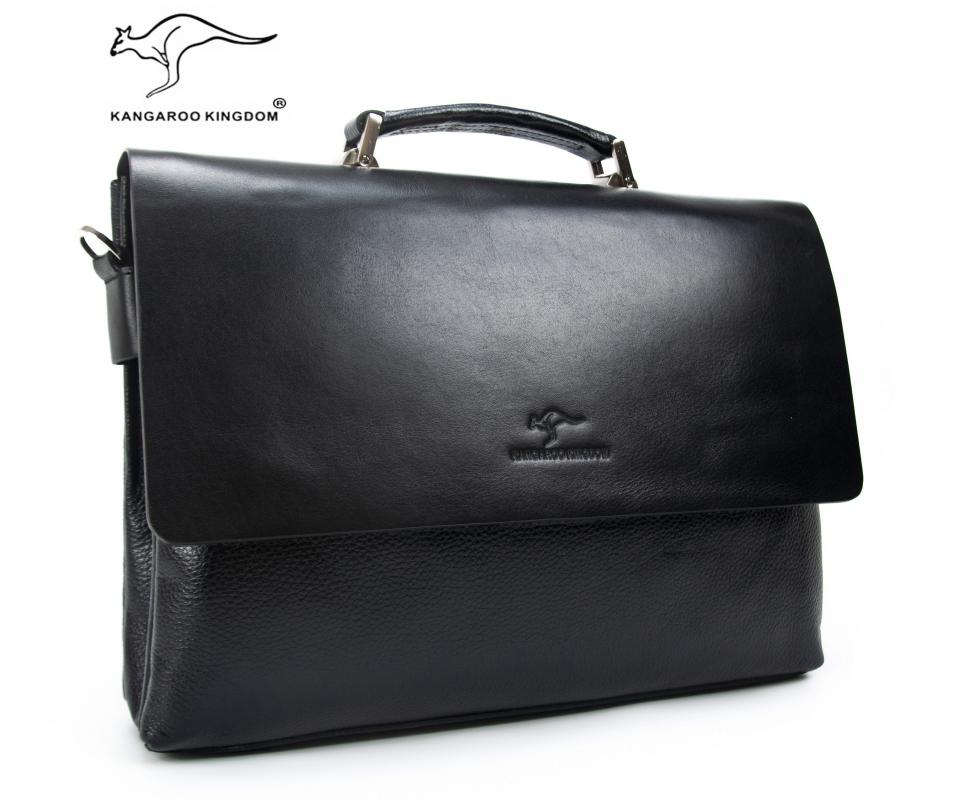 KANGAROO KINGDOM Hakiki Dana Deri Kroko Koyu Kahverengi Erkek Laptop & Evrak Çantası 8295-CC-K