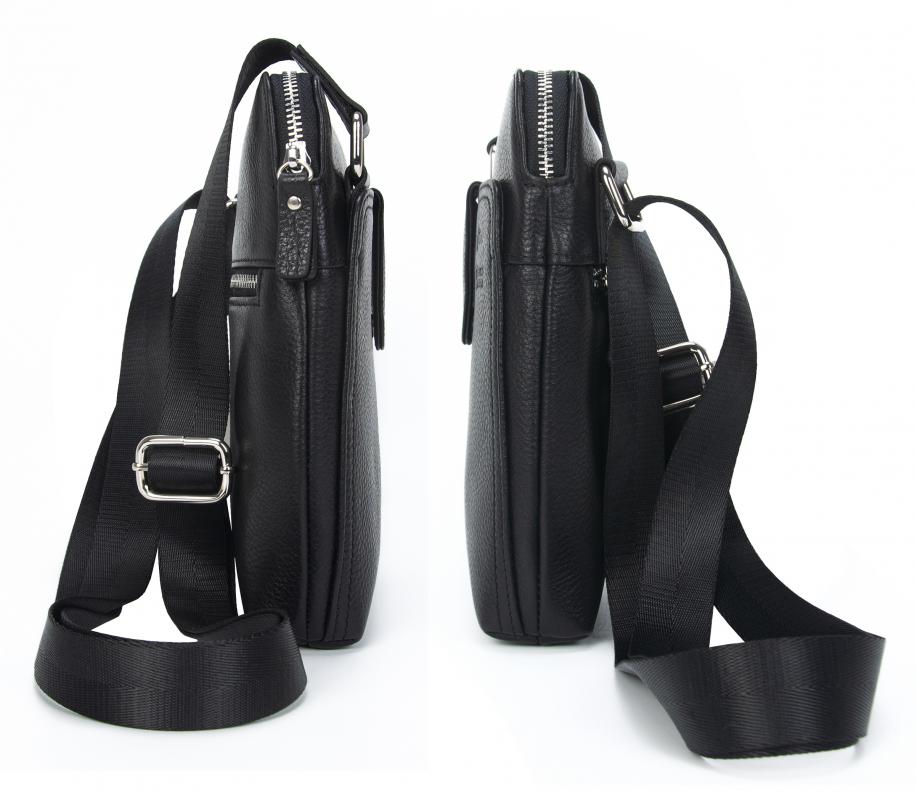 KANGAROO KINGDOM Hakiki Dana Deri Siyah Erkek Postacı Çantası 4544-S