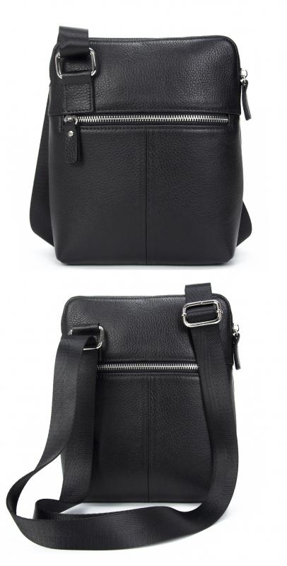 KANGAROO KINGDOM Hakiki Dana Deri Siyah Erkek Postacı Çantası 4544-S