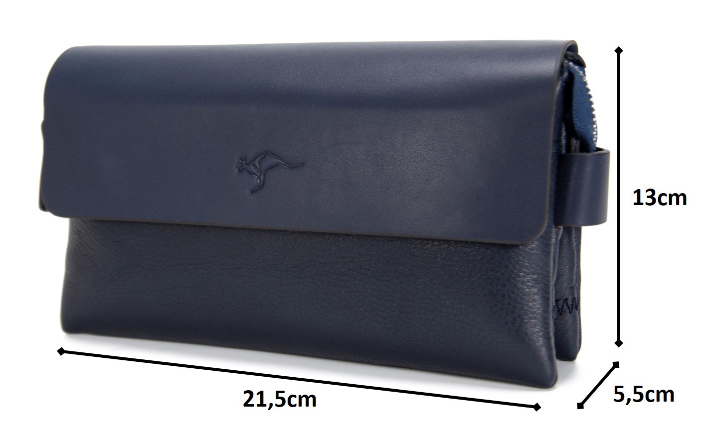 KANGAROO KINGDOM  Hakiki Deri Lacivert Erkek Portföy & Clutch El Çantası 9288-L