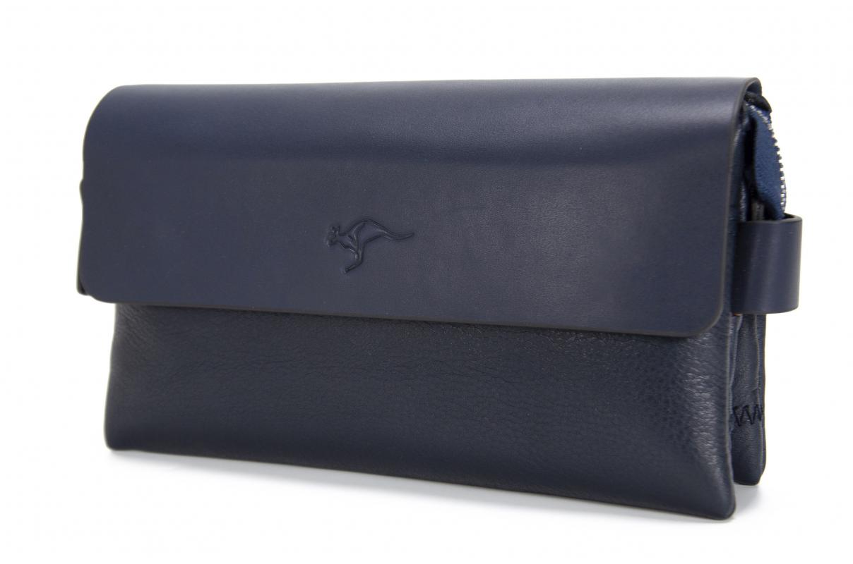 KANGAROO KINGDOM  Hakiki Deri Lacivert Erkek Portföy & Clutch El Çantası 9288-L