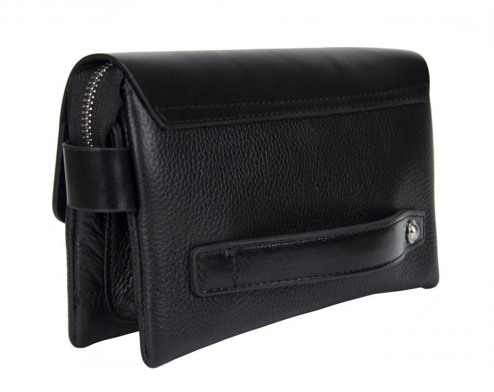 KANGAROO KINGDOM  Hakiki Deri Siyah Erkek Portföy & Clutch El Çantası 9288-S