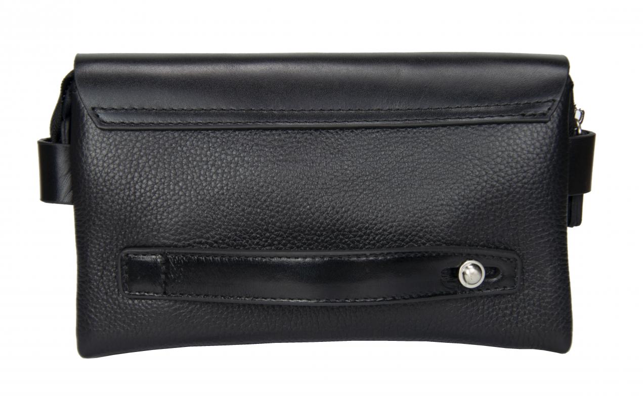 KANGAROO KINGDOM  Hakiki Deri Siyah Erkek Portföy & Clutch El Çantası 9288-S
