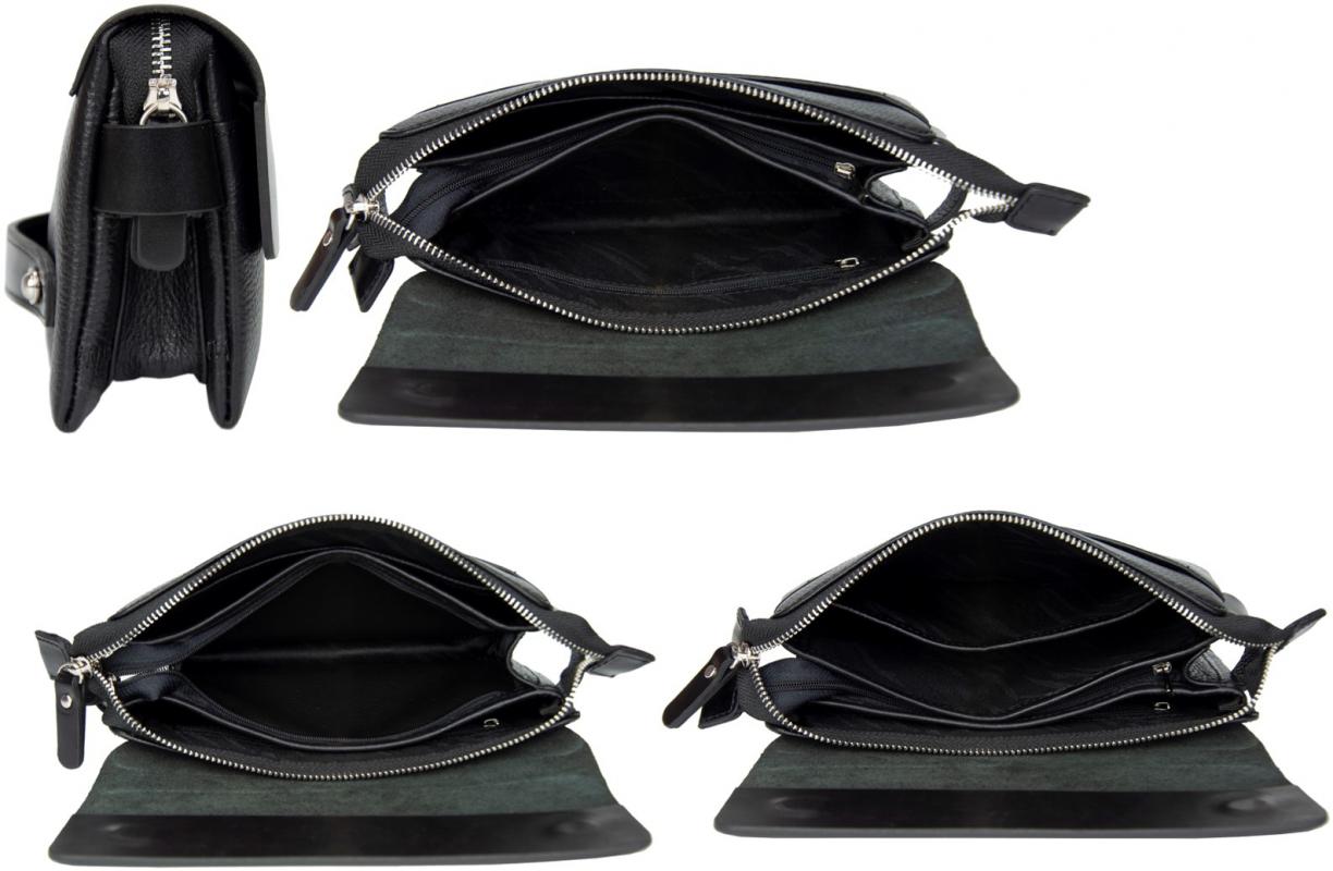 KANGAROO KINGDOM  Hakiki Deri Siyah Erkek Portföy & Clutch El Çantası 9288-S