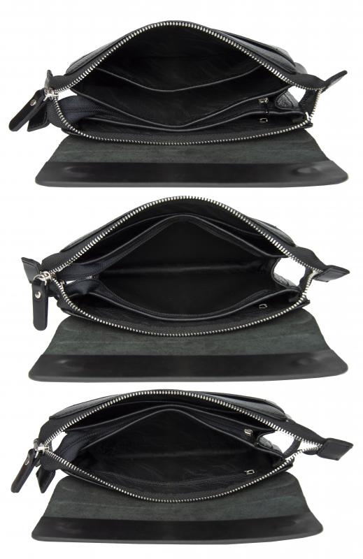 KANGAROO KINGDOM  Hakiki Deri Siyah Erkek Portföy & Clutch El Çantası 9288-S