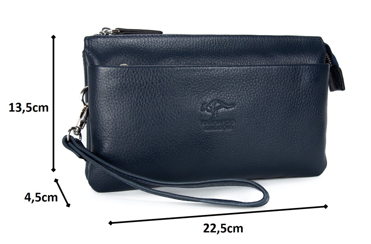 KANGAROO%20KINGDOM%20Hakiki%20Dana%20Deri%20Lacivert%20Erkek%20El%20Portföy%20Clutch%20Çantası%205488-L