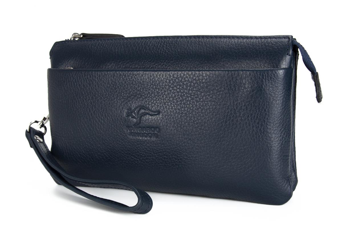 KANGAROO%20KINGDOM%20Hakiki%20Dana%20Deri%20Lacivert%20Erkek%20El%20Portföy%20Clutch%20Çantası%205488-L