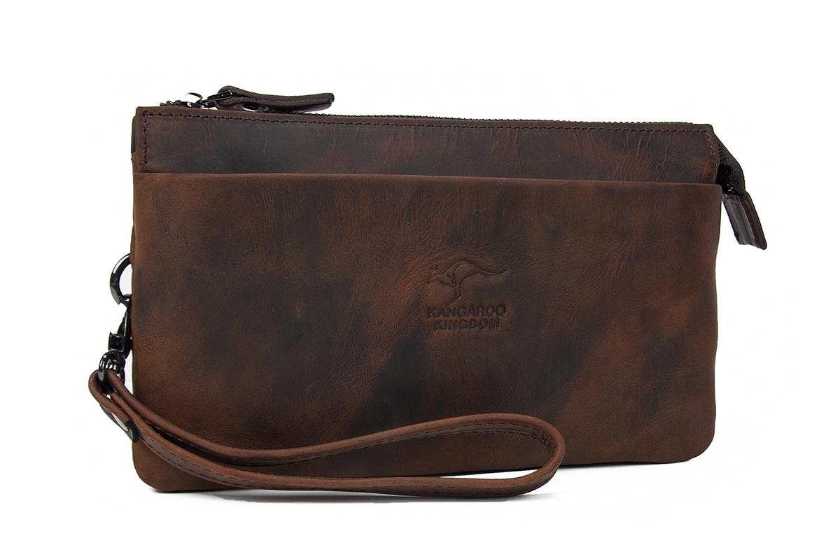 KANGAROO%20KINGDOM%20Hakiki%20Dana%20Deri%20Crazy%20Horse%20Koyu%20Taba%20Erkek%20El%20Portföy%20Clutch%20Çantası%205488-ZKT