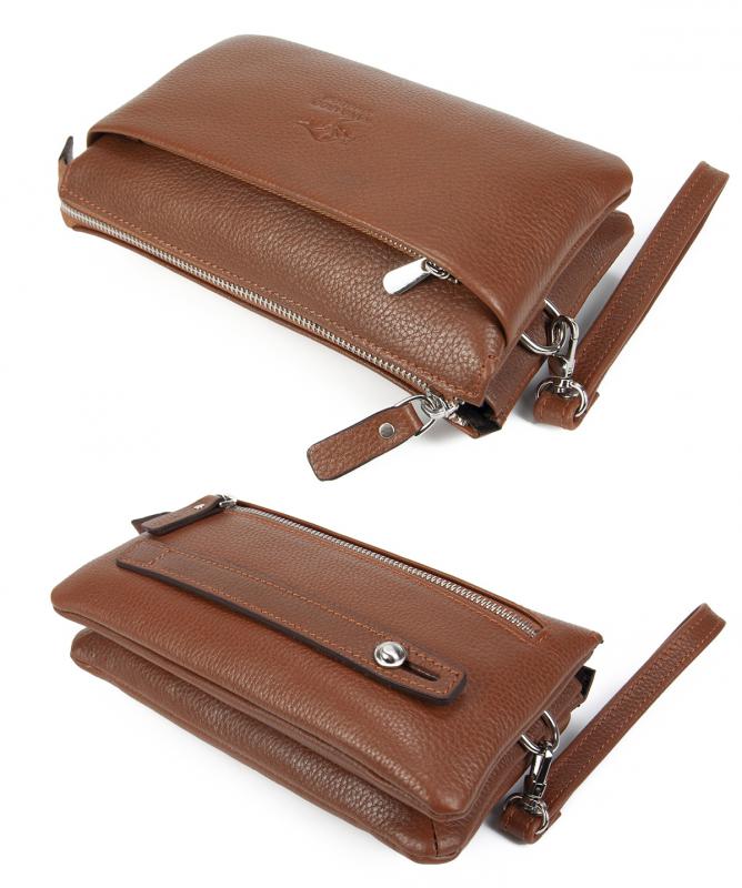 KANGAROO KINGDOM Hakiki Dana Deri Taba Erkek El Portföy Clutch Çantası 5488-T