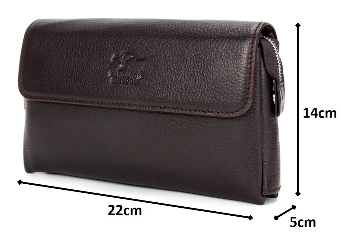 KANGAROO KINGDOM Hakiki Dana Deri Lacivert Erkek Portföy & Clutch El Çantası 9985-L