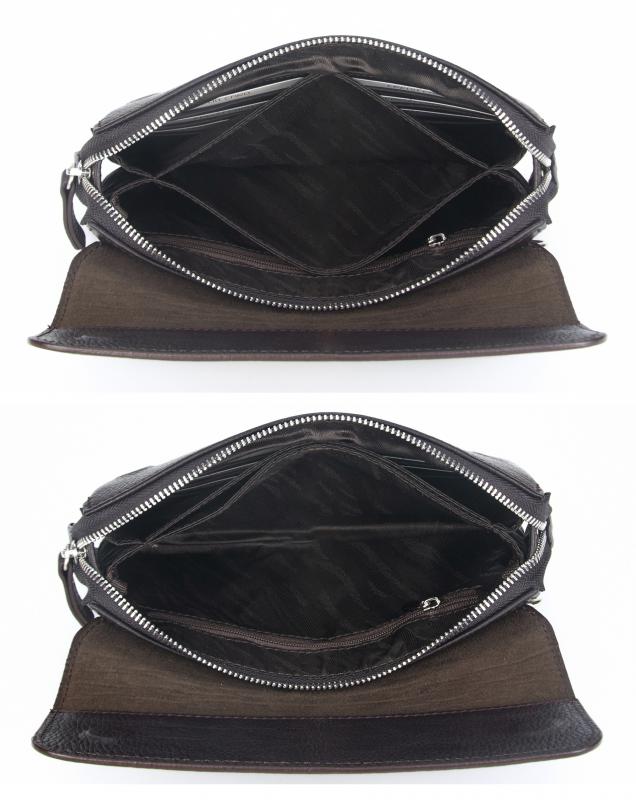 KANGAROO KINGDOM Hakiki Dana Deri Koyu Kahverengi Erkek Portföy & Clutch El Çantası 9985-K