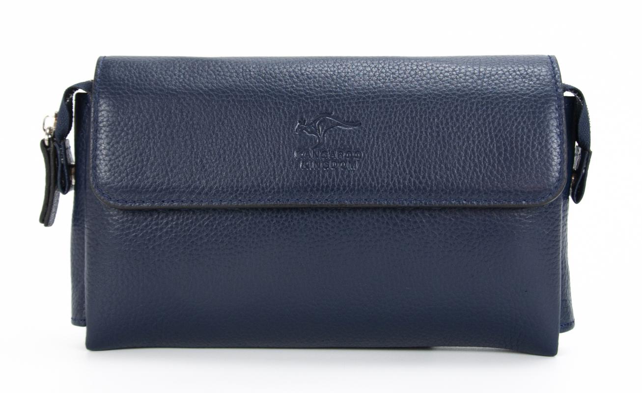 KANGAROO KINGDOM Hakiki Dana Deri Lacivert Erkek Portföy & Clutch El Çantası 9985-L