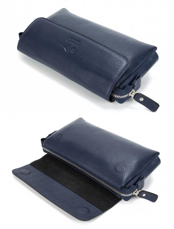 KANGAROO KINGDOM Hakiki Dana Deri Lacivert Erkek Portföy & Clutch El Çantası 9985-L