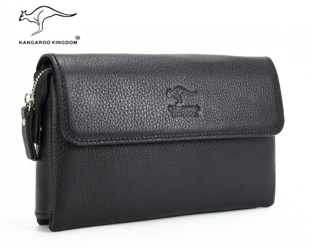 KANGAROO KINGDOM Hakiki Dana Deri Lacivert Erkek Portföy & Clutch El Çantası 9985-L