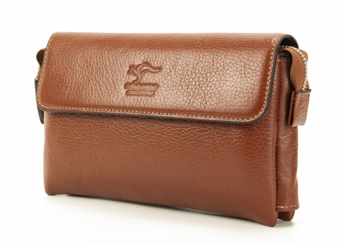 KANGAROO KINGDOM Hakiki Deri Taba Erkek Portföy & Clutch El Çantası 9985-T