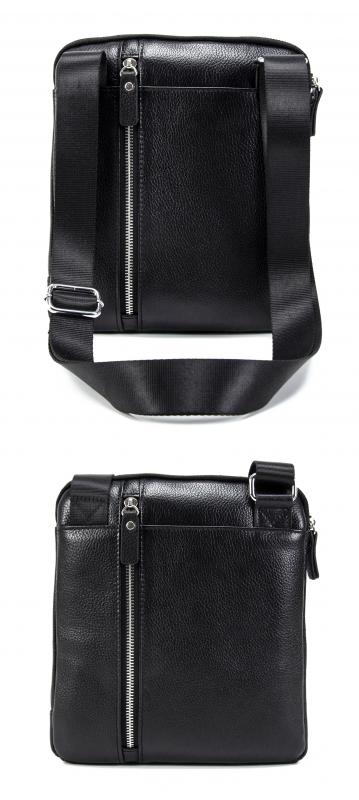 KANGAROO KINGDOM Hakiki Dana Deri Siyah Erkek Postacı Çantası 5969-S