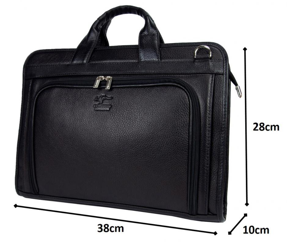 KANGAROO KINGDOM Hakiki Dana Deri Koyu Kahverengi Erkek Laptop & Evrak Çantası 8656-K