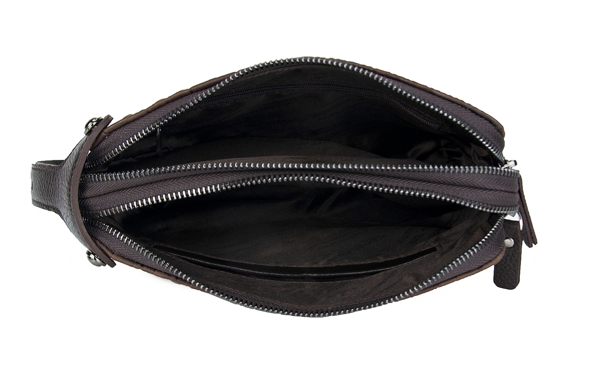 KANGAROO KINGDOM Hakiki Dana Deri Aligator Koyu Kahverengi Erkek Portföy & Clutch El Çantası 1285-BCK