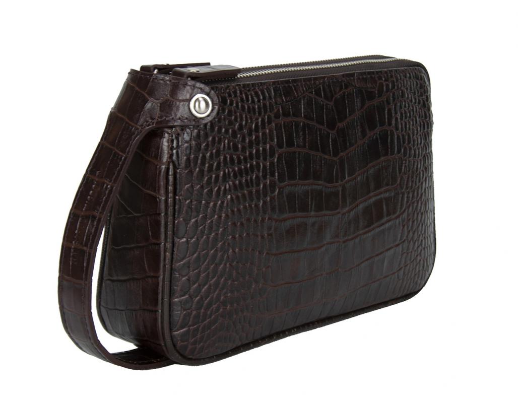 KANGAROO%20KINGDOM%20Hakiki%20Dana%20Deri%20Kroko%20Koyu%20Kahverengi%20Erkek%20Portföy%20&%20Clutch%20El%20Çantası%201285-CK