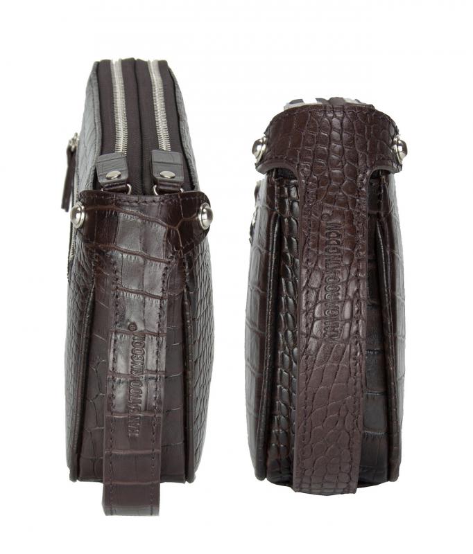 KANGAROO%20KINGDOM%20Hakiki%20Dana%20Deri%20Kroko%20Koyu%20Kahverengi%20Erkek%20Portföy%20&%20Clutch%20El%20Çantası%201285-CK