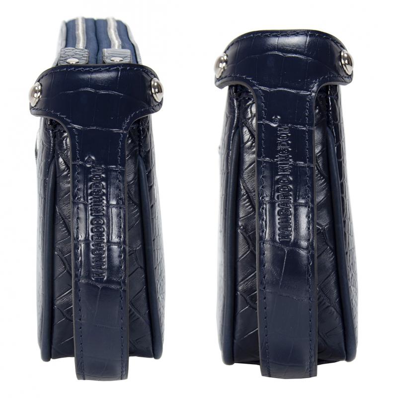 KANGAROO KINGDOM  Hakiki Deri Kroko Lacivert Erkek Portföy & Clutch El Çantası 1285-CL