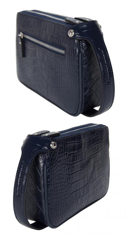 KANGAROO KINGDOM  Hakiki Deri Kroko Lacivert Erkek Portföy & Clutch El Çantası 1285-CL