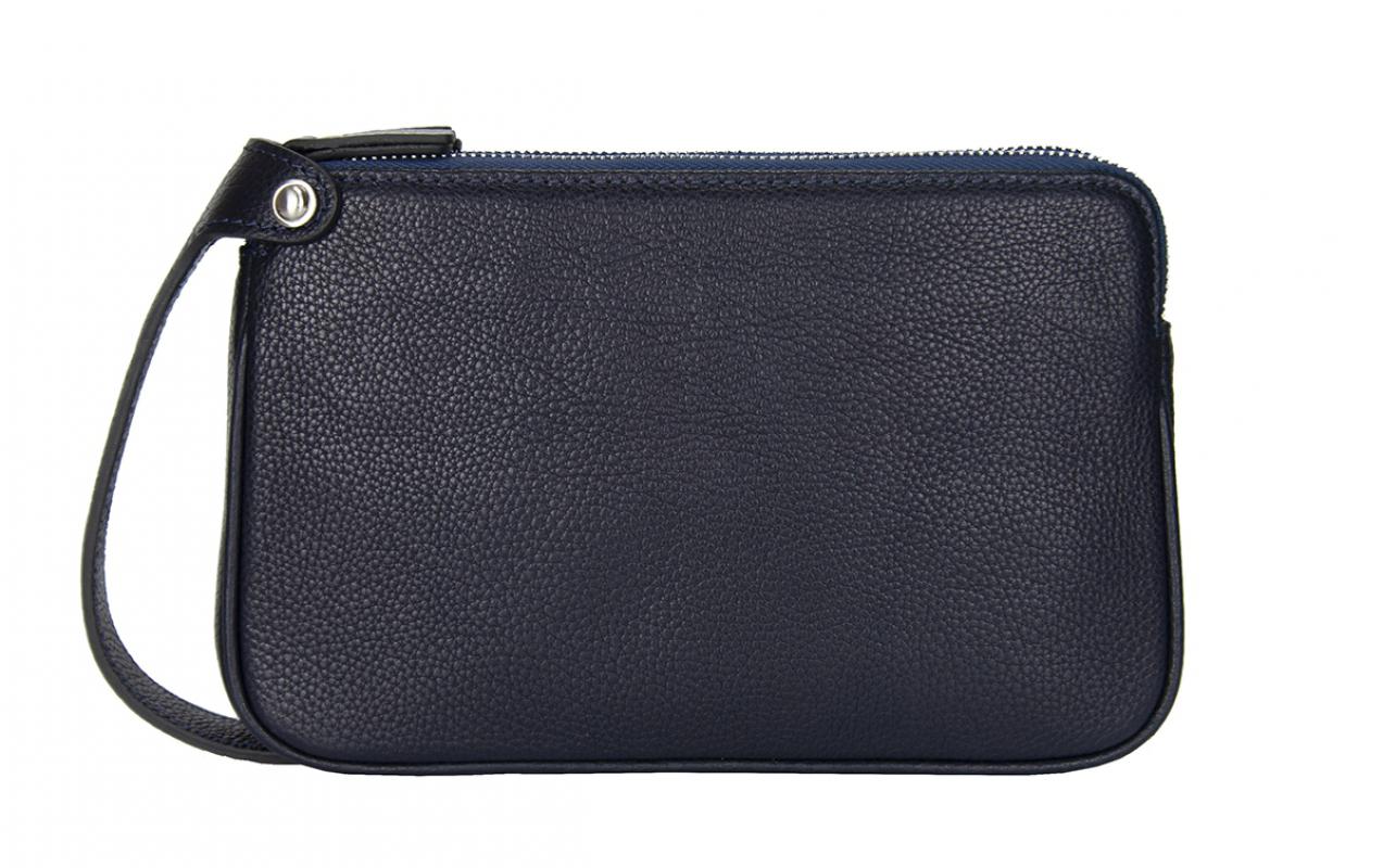 KANGAROO KINGDOM  Hakiki Deri Lacivert Erkek Portföy & Clutch El Çantası 1285-L